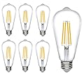 Bioluz Dimmable Edison Light Bulbs - 800 Lumen Soft White 3000K LED Replacement for Incandescent Light Bulbs - 6-Pack Vintage Soft White Light Bulbs for Dimmable Lighting and Soft Lighting