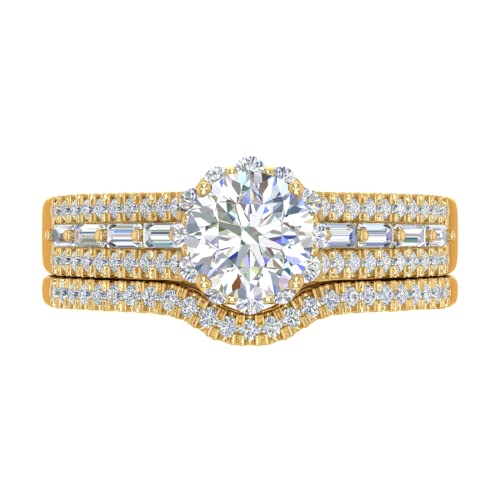 1 Carat Diamond Bridal Ring Set in 14K Gold3