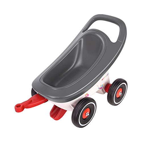 BIG - Buggy - 3-in-1 Multifunktions-Anh&auml;nger, Lauflernwagen mit verstellbarer Bremsfunktion, inklusive 4 Fl&uuml;sterr&auml;der, Bobby Car Anh&auml;nger, f&uuml;r Kinder ab 1 Jahr