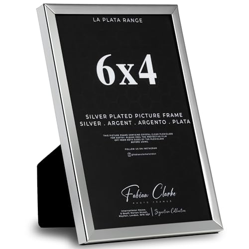 Silver Photo Frame Picture Frame Plain Metal Polished Silver Finish and Tarnish Protected for Wedding Picture or Family Photos (6x4)