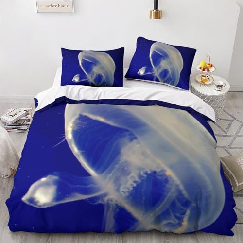 Housse de couette 3D Medusozoa en microfibre supérieure parure de lit double