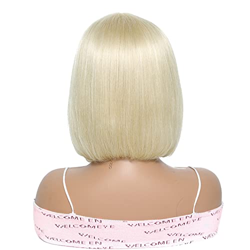 ColorfulPanda Bob Short Black Wigs for Women Fashion Silky Straight Synthetic Wig with Bangs Cosplay Party or Daily Use (Light blonde) - Image 4