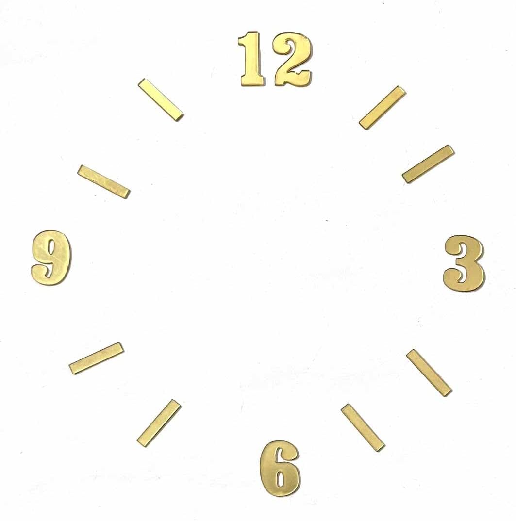 Craft Shop India 1 Inch Acrylic Roman Clock Number for Resin and MDF Clock, Decopage Craft Set of 2 Gold