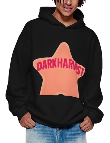 Vamtac Pink Star Hoodie Oversized Graphic Hoodies Unisex Y2K Long Sleeve Pocket Pullover Fall Hoodie 2025 Trendy Tops