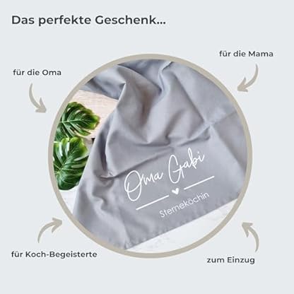 Geschenk Geschirrtuch personalisiert | Geschenkidee mit Namen | Geschirrhandtuch Baumwolle als Geschenk Oma, Mama, Freundin | aus der Küche oder zum Einzug – Bild 7
