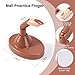 Practice Finger for Acrylic Nails, 3PCS Adjustable Nail Practice Hand Finger with Base Stand and 100PCS Brown Nail Tips, Practice Hand for Home Salon DIY Beginner(Brown)