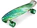 Skateboards - ENKEEO 22 Inches Complete Skateboard Cruiser Plastic Banana Board with Bendable Deck and Smooth PU Casters for Kids Boys Youths Beginners, 220 Ibs.Star