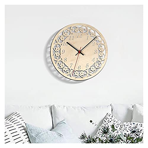 wandklok Houten holle wandklok Nordic woondecoratie stille klok (Kleur: Vlinder) - Afbeelding 6