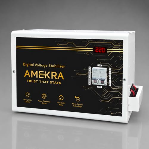 Image of 5 KVA 4000W Mainline Wall Mount Voltage Stabilizer for Single Phase Homes | 90V-300V Working Range | Digital Voltage Display | High-Low Cutoff Protection| 5 Year Warranty