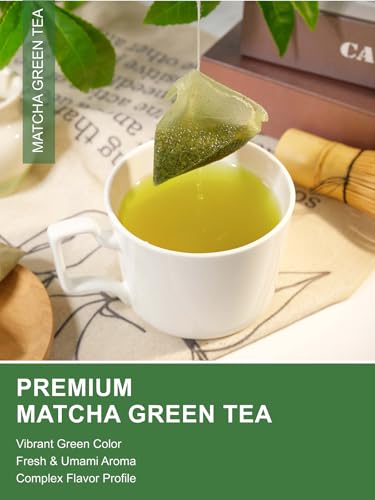 Image of TeeLux Matcha Green Tea Bags, Matcha + Sencha Green Tea Blend, 100 Count