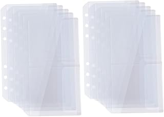 Tofficu 10 peças de protetores transparentes sacos de armazenamento bolsa de armazenamento de roupas bolsa organizadora de bolso fichário de cartão de visita saco de armazenamento de folhas soltas artesanato saco de folhas soltas envelope a6