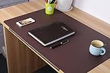 LOHOME Desk Pads Artificial Leather Laptop Mat with Fixation Lip, Perfect Desk Mate for Office and Home, Rectangular, Large, Brown