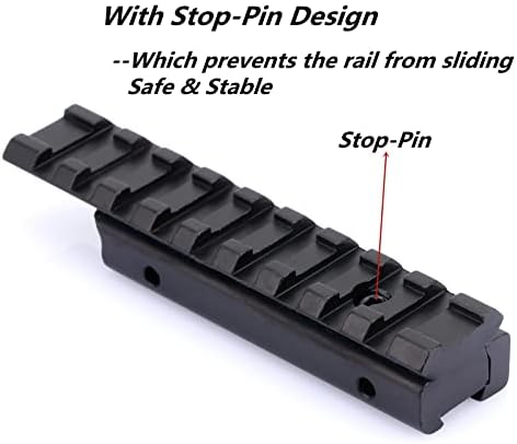dophee 11mm to 20mm Dovetail Picatinny Rail Extension Adapter Scope Mount Base - 4