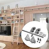 Genérico Kit de herrajes para Escalera de Biblioteca con Ruedas de 1 a 6 Metros, Escalera Deslizante para casa, Loft, Oficina, con riel de extensión y Ruedas de Piso (sin Escalera) (tamaño: