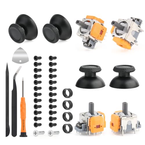 4 Stück Hall Effekt Sticks Kompatibel mit Play Station 5 PS5 Kontroller mit 4 Stück Daumenkappe Thumbstick Reparatur Kit Ersatz 3D Analog Sensor Joystick für PS5