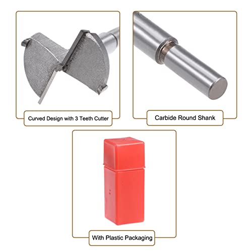 Uxcell 35Mm And 40Mm Forstner Drill Bits Set, Tungsten Carbide Wood Hole Saw Auger Opener Woodworking Hinge Hole Drilling Boring Bit Cutter Gray With Case #TOP3