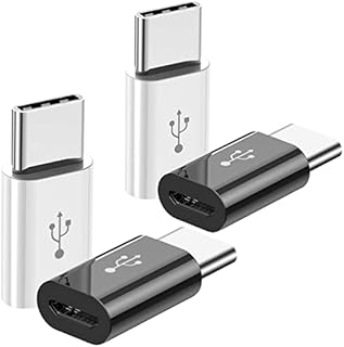 Adapter Micro USB na USB C (4 sztuki), gniazdo micro USB do wtyczki USB-C, adapter OTG, kompatybilny z Samsung Galaxy, LG, Huawei, telefonami typu C, tabletami i innymi (2 czarne i 2 białe)