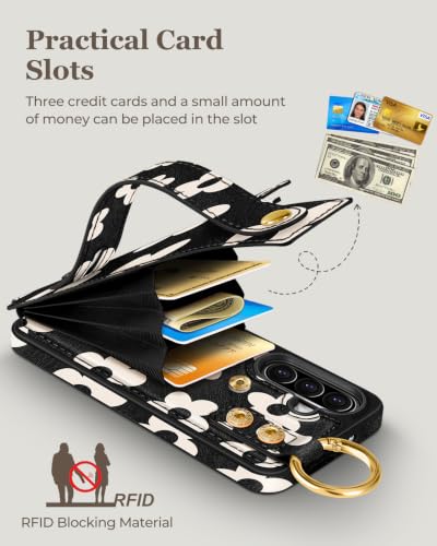 Petitian for Samsung Galaxy A17 5G Wallet Stand Case, White Flower - image 4