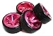 Integy RC Model C31347PINK 6 Spoke Complete Wheel & Tire Set (4) for Drift Racing (O.D.=62mm)