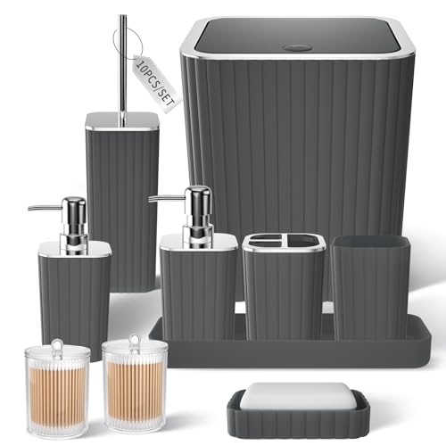 XLHOMO Bathroom Accessories Set - Gorgeous Grey Bathroom Set, 10PC