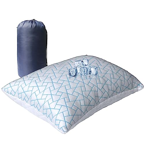 tuphen-Cooling-Travel-Pillows-for-Sleeping-Premium-Soft-Bamboo-Pillow-for-Side-and-Back-Sleepers-Medium-Firm-Small-Memory-Foam-Comfy-Pillow-for-Airplane-Car-Camping-with-Washable-Removable-Cover