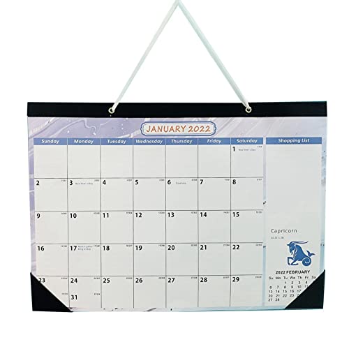 Fnfhsa Calendario de Pared con Estilo de ConstelacióN para Planificador Semanal Familiar Calendario 2022 Calendario Encuadernado con Cable para el Plan de Oficina Escolar
