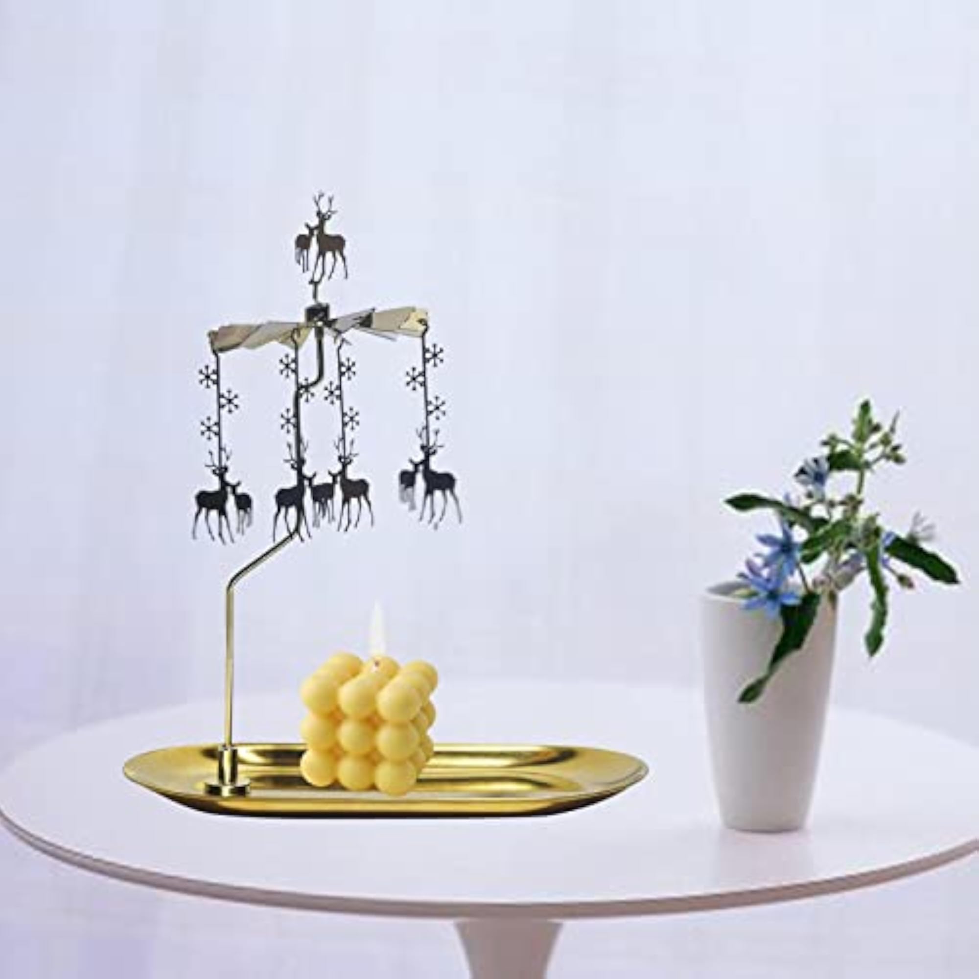 Rotary Rotating Spinning Tea Light Candle Holder