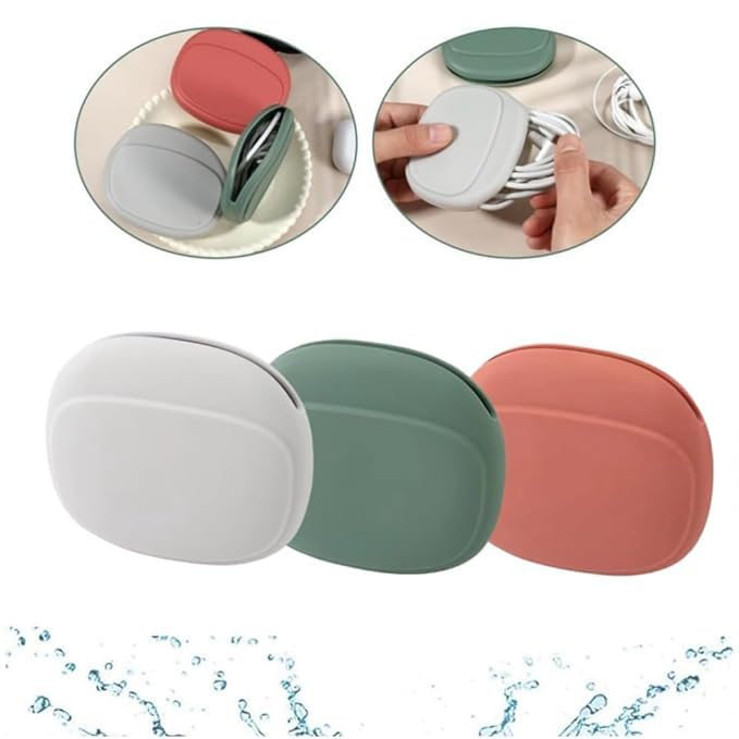 Skyra Enterprise Silicone Earphone Case Pouch with Press Button, Portable Headphone Cable Organizer Bag, Mini Storage Pouch for Earphones, Charger Cables and Coins - Pack of 6 2
