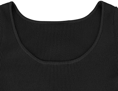 Prettyguide Women'S Long Sleeve Fall Bodycon Sweater Dresses Scoop Neck Slim Fit Knit Midi Maternity Dress Black M thumb #6