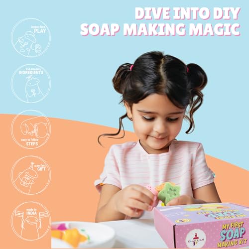 Image of Kalakaram My First Soap Making Kit | DIY Soap Making Kit for Kids | DIY Craft & Activity Set with Molds, Colors | Birthday Return Gift for Boys & Girls, Fun Learning Toy for Kids, DIY Craft Gift for Children