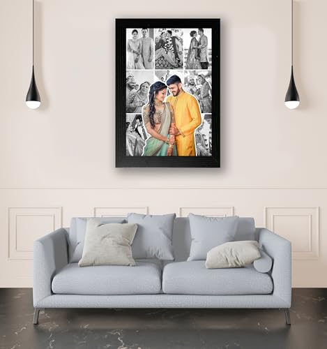 Image of Shrikant Art Personalized Wedding Photo Frame Collage | Custom Couple Photo Frame | Anniversary Frame for Husband Wife | Romantic Wall Decor Frame