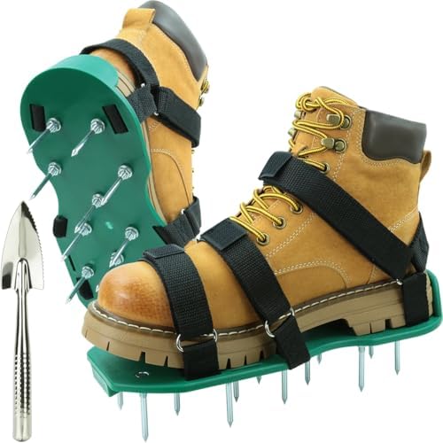 Precise Fit Lawn Aerator – Which 5 Stand Out from the Rest? 6 MILLUXXi Lawn Aerator Shoes with Dual Straps on Instep for Effectively Aerating Lawn Soil, Aerator Lawn Tool One Size Fits All Pre-Assembled Heavy Duty Spiked Sandals for Yard Patio Garden Grass Green