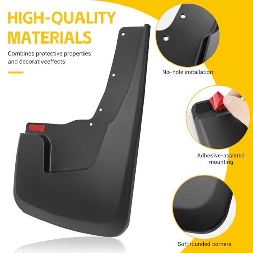 Image of Truck Mud Flaps for 2019-2024 Dodge Ram 1500 with OEM Fender Flares(New Body Style), Front & Rear Mud Guards Set No Drill Splash Guards Accessories 4pcs(NOT for Classic or TRX Models)