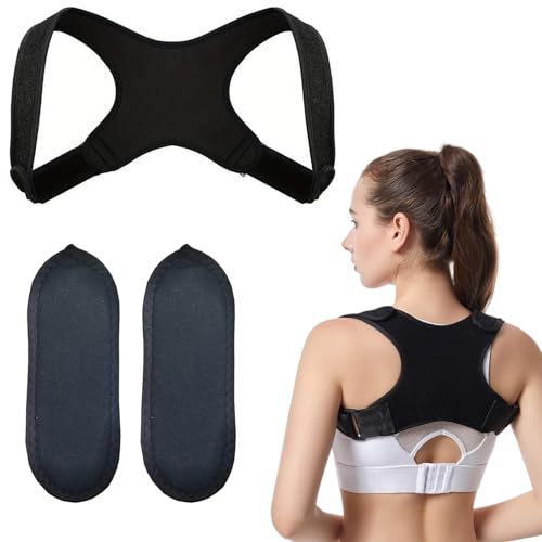 MisFun Redresseur de Dos + 2 Pièces Épaulettes Correcteur de Posture Homme Réglables Ceinture Dorsale Femme Redresse dos Respirant pour Correction de Colonne Vertébrale Bossue Cas de Scoliose