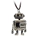 Flongo Men's Womens Vintage Alloy Bronze Cute Tone WALL.E Alien Robot Pendant Necklace, 15-31 inch Chain, Robot Charm Long Necklace Fashion Leather Cord Bot Jewelry Gift