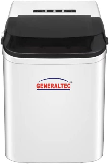 Generaltec Ice Cube Maker with 12Kg Ice Making Capacity in 24 Hours and 1.5L Water Tank Volume
