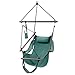 ONCLOUD Upgraded Unique Hammock Hanging Sky Chair, Air Deluxe Swing Seat with Rope Through The Bars Safer Relax with Fuller Pillow and Drink Holder Solid Wood Indoor/Outdoor Patio Yard 250LBS (Green)