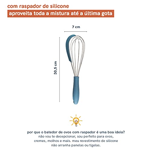 Batedor de Ovos com Raspador 31cm - Oikos