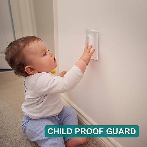 Lot de 8 protections pour interrupteur mural à bascule blanc - 4