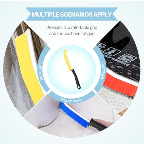SUOXU Cepillo de limpieza para grietas, baño, inodoro, cocina, ranura de puerta y ventana, y cepillo limpiador profundo, cuidado del hogar, herramienta multifuncional - imagen 6