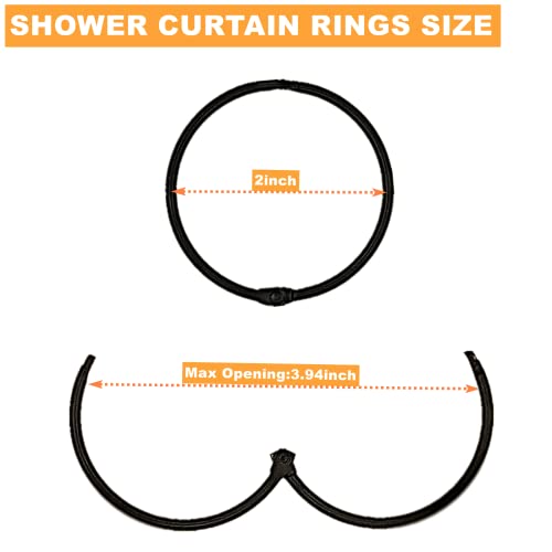 Yuszoom 30Pcs Black Shower Curtain Hooks Rustproof Shower Curtain Rings For Bathroom Circular Decorative Shower Rings Hooks For Shower Rods Metal Curtain Rings For Curtain (Vintage Black) #TOP1