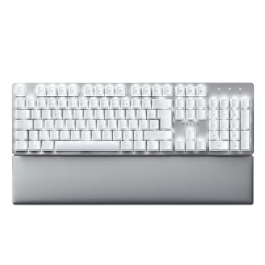 Razer Pro Type Ultra - Clavier Professionnel sans Fil pour une Productivité Accrue au Bureau (Touches Silencieuses et Linéaires, Repose-poignet en Similicuir, Bluetooth) Clavier Français | Blanc