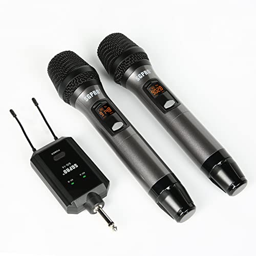 Sgpro Multiple-Purpose Wireless Microphone Set Compact Receiver Mute Function Battery Indicator For Singing, Dj, Speech, Classroom, Church, Home Karaoke And More (Sg-14 | Dual Handheld Set) #TOP7