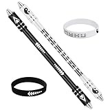 Amabro Spinning Pen - Relieve Stress, 2 Sets Weighted Metal Heads Gaming Finger Pens with Silicone Bracelet No Pen Refill Novelty Rotating Pen for Students Adults Kids, 8.5 Inch(Tai Chi)