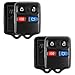 KeylessOption Just the Case Keyless Entry Remote Car Key Fob Shell Replacement - Black (Pack of 2)