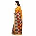 Jaanvi Fashion Women's Checkerd Yellow Bhagalpuri Silk Printed Saree