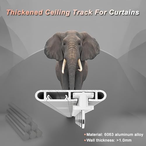 Ultra-Thin Heavy-Duty Room Divider Track Set, Aluminum Curtain Rod for Privacy in Open Spaces (Champagne, 130cm/4.26ft) - Ideal for Home & Office Use