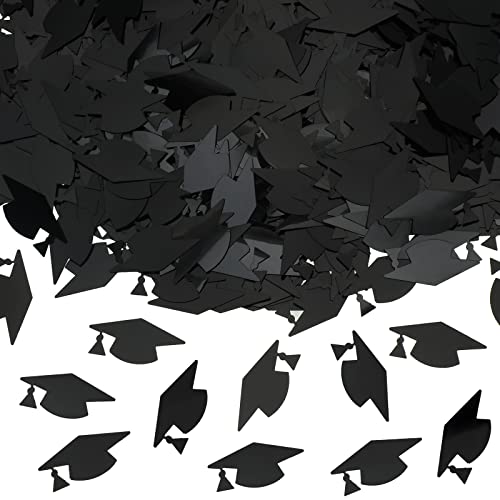 1000 Pieces Graduation Caps Confetti Graduation Confetti Metallic Graduation Caps Decoration Confetti For Graduation Party Grad Classroom Home Decor Decorations (Black) #TOP8