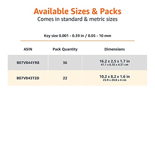 Amazon Basics 22-Piece Long Arm Hex Key Wrench Set - SAE/Metric, Chrome Vanadium Steel with Storage Case by Amazon Basics - Image 5