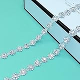 Yhsheen 1 Yard Bling Elegant Rhinestone Trim Crystal Rhinestone Chain Rhinestone Applique for DIY Decoration & Bridal Costume Embellishment